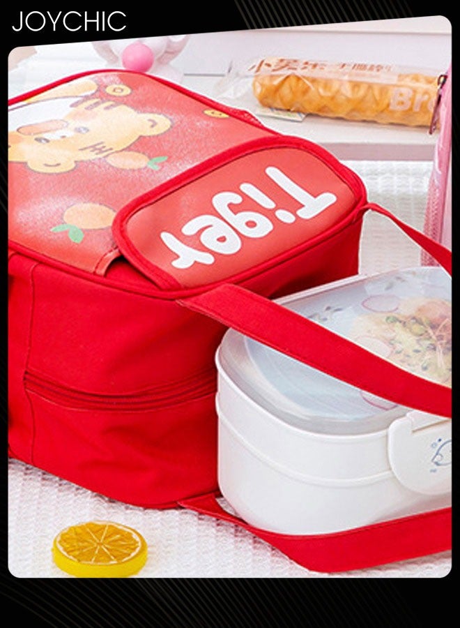 Joychic Cartoon Large Capacity Thermal Lunch  Bag Leakproof Flap Closure Zipper Lunch Box Organizer  for School Travel Outdoor Picnic - Image 2