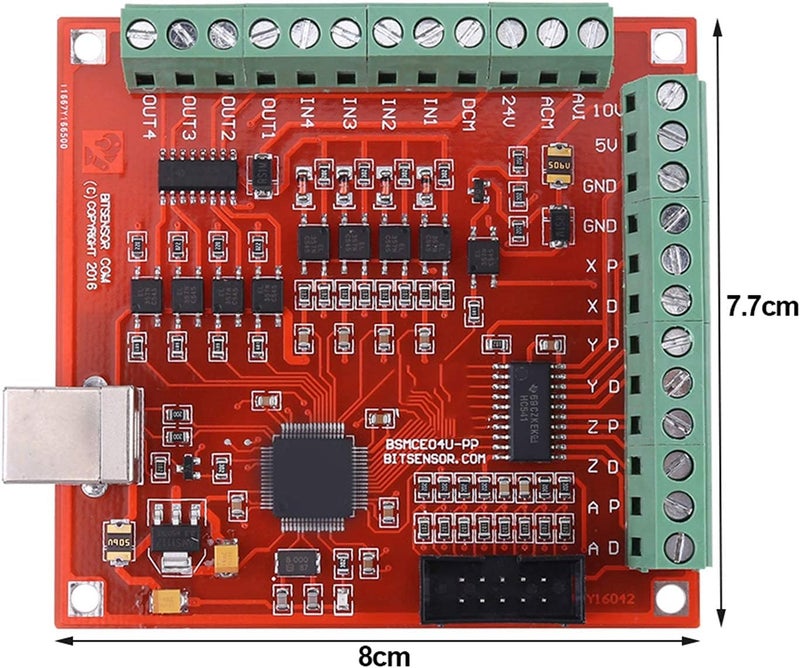 Wal front USB CNC Controller 4 Axis Motion Control Card, USB Interface Board for Stepper Motor Driver - Image 2