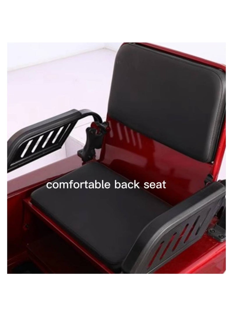 Electric Tricycle Scooter 60V with Display & Remote, Front Basket, LED Lights, 3 Speeds, 40km Range, 2+ Riders Capacity – Red - Image 5