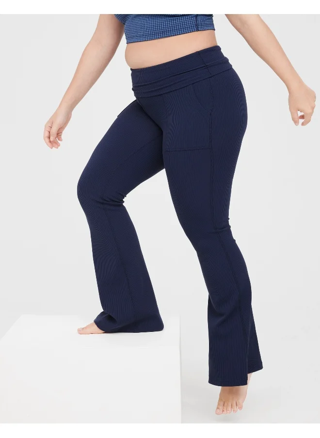 آري من امريكان ايجل Rib Low-Rise Foldover Flare Legging