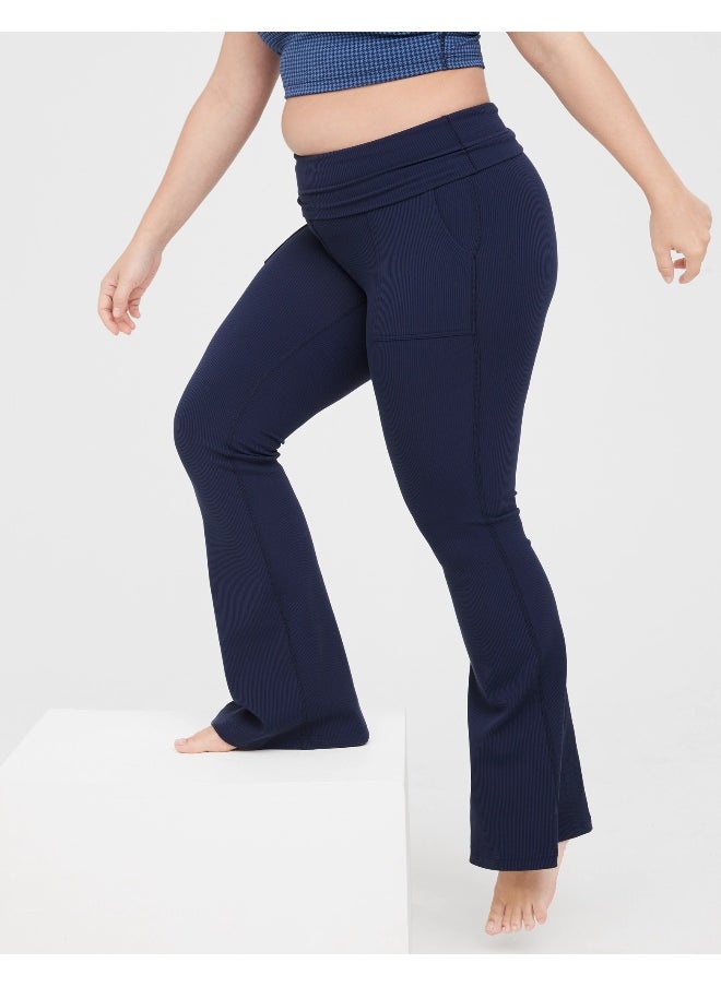 Aerie - Rib Low-Rise Foldover Flare Legging - Image 1