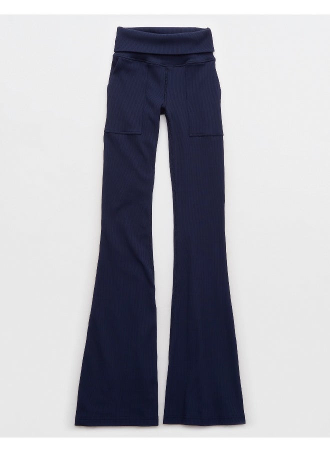 Aerie - Rib Low-Rise Foldover Flare Legging - Image 1