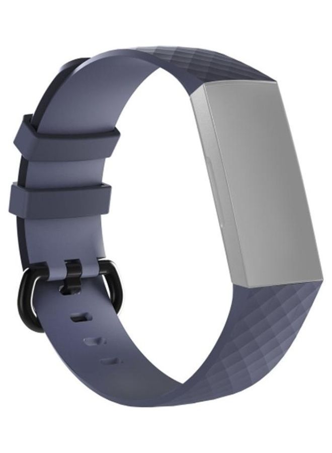 NIBEMINENT Diamond Pattern Silicone Wrist Strap Watch Band Grey - Image 1
