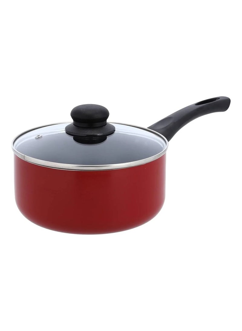 قدر صلصة غير لاصق بغطاء 18 سم – أدوات مطبخ متينة