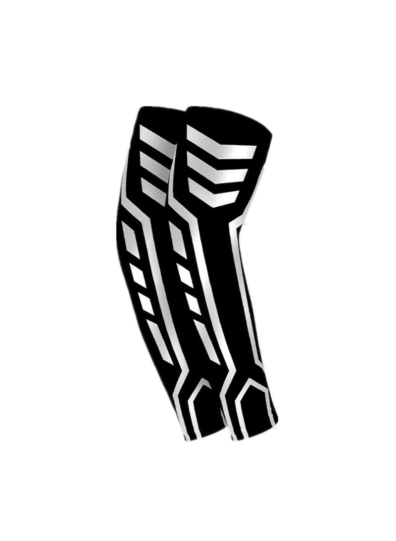 SOLARAE أكمام ضغط رياضية للذراعين للرجال والنساء - دعم تبريدي لكرة القدم، كرة السلة، الجري، والجولف. مثالية لتحسين الأداء والراحة. - Image 1