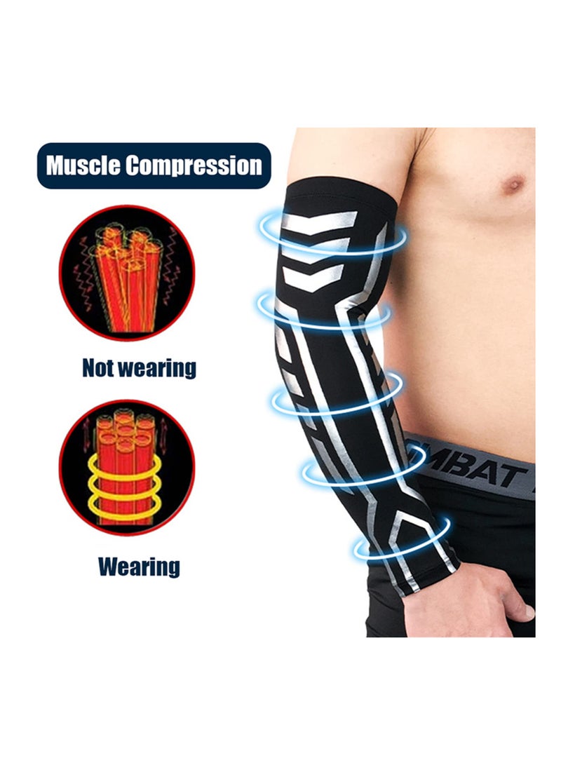 SOLARAE أكمام ضغط رياضية للذراعين للرجال والنساء - دعم تبريدي لكرة القدم، كرة السلة، الجري، والجولف. مثالية لتحسين الأداء والراحة. - Image 2