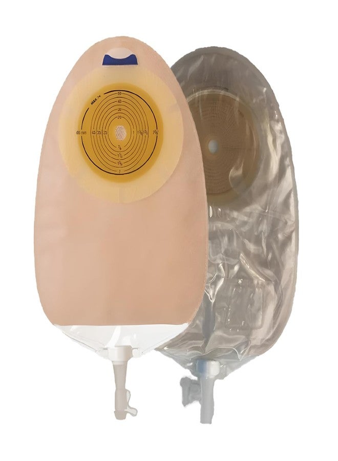 MED 11804 One Piece Transparent Urostomy Bag (Pack of 10) with Spiral Adhesive (10-55mm), Anti-Reflux Valve, Easy Drain Tap, Skin-Safe, Travel-Friendly, Leak-Proof Ostomy Pouch - Image 1