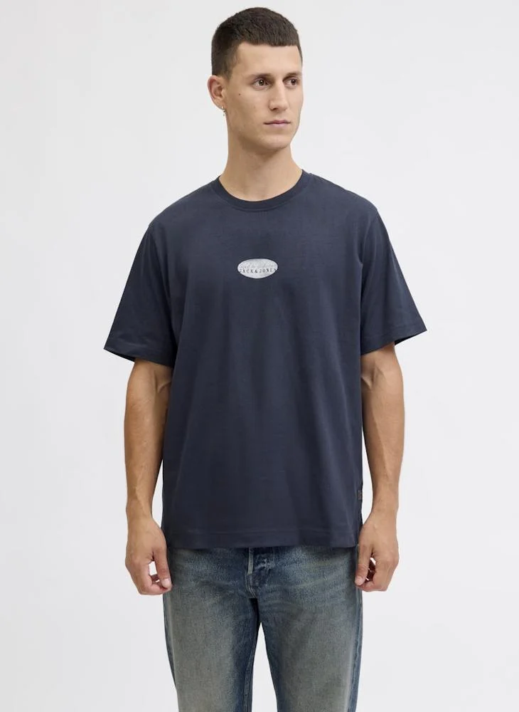 JACK & JONES Printed Crew Neck T-Shirt