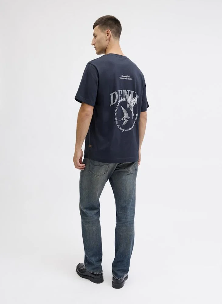 JACK & JONES Printed Crew Neck T-Shirt