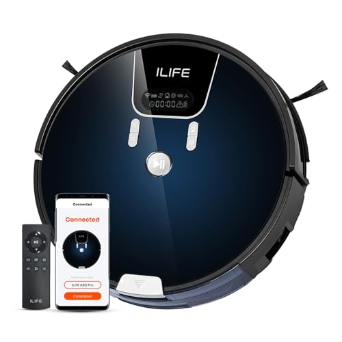 ILIFE A80 Pro Robotic Vacuum and Mop, Honeycomb Dust Tank, Large Water Tank, Roller Brush, Remote Control, App, Alexa and Google Home Compatible, Cleans Up to 2000 Sqft, Suitable for All Floor Types - Image 1
