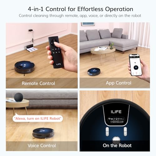 ILIFE A80 Pro Robotic Vacuum and Mop, Honeycomb Dust Tank, Large Water Tank, Roller Brush, Remote Control, App, Alexa and Google Home Compatible, Cleans Up to 2000 Sqft, Suitable for All Floor Types - Image 4