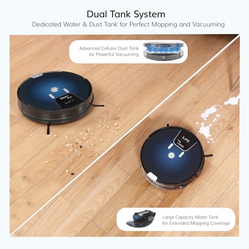 ILIFE A80 Pro Robotic Vacuum and Mop, Honeycomb Dust Tank, Large Water Tank, Roller Brush, Remote Control, App, Alexa and Google Home Compatible, Cleans Up to 2000 Sqft, Suitable for All Floor Types - Image 3