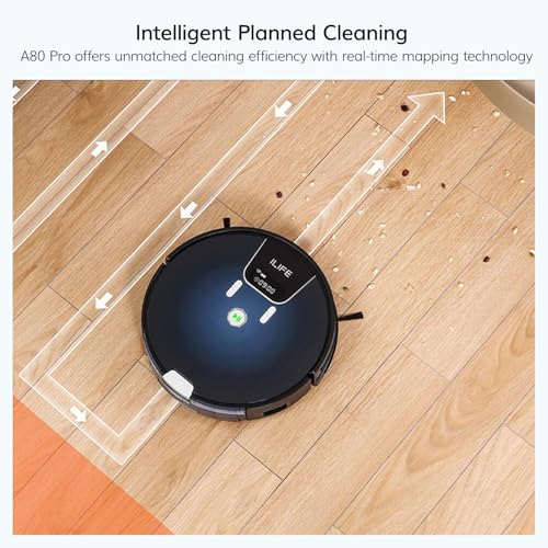 ILIFE A80 Pro Robotic Vacuum and Mop, Honeycomb Dust Tank, Large Water Tank, Roller Brush, Remote Control, App, Alexa and Google Home Compatible, Cleans Up to 2000 Sqft, Suitable for All Floor Types - Image 2
