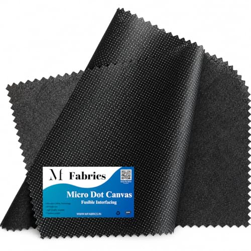 M Fabrics Microdot FUSIBLE Interlining (Dot Canvas Fusing) for Sewing/Tailoring, Fashion Designing, Boutique, etc. - Pack of (Black, 2 Meters) - Image 1