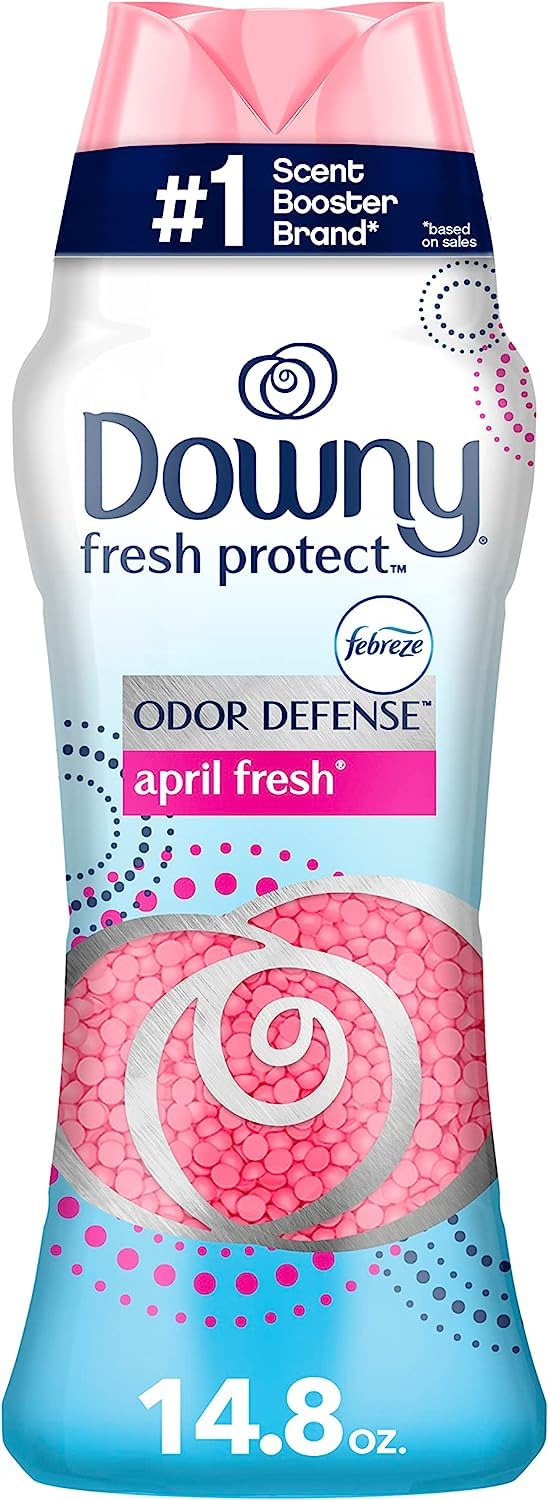 Downy حبوب تعزيز رائحة الغسيل داوني فريش بروتكت للغسالة مع دفاع فبرزي للرائحة، أبريل فريش، 14.8 أونصة - Image 1