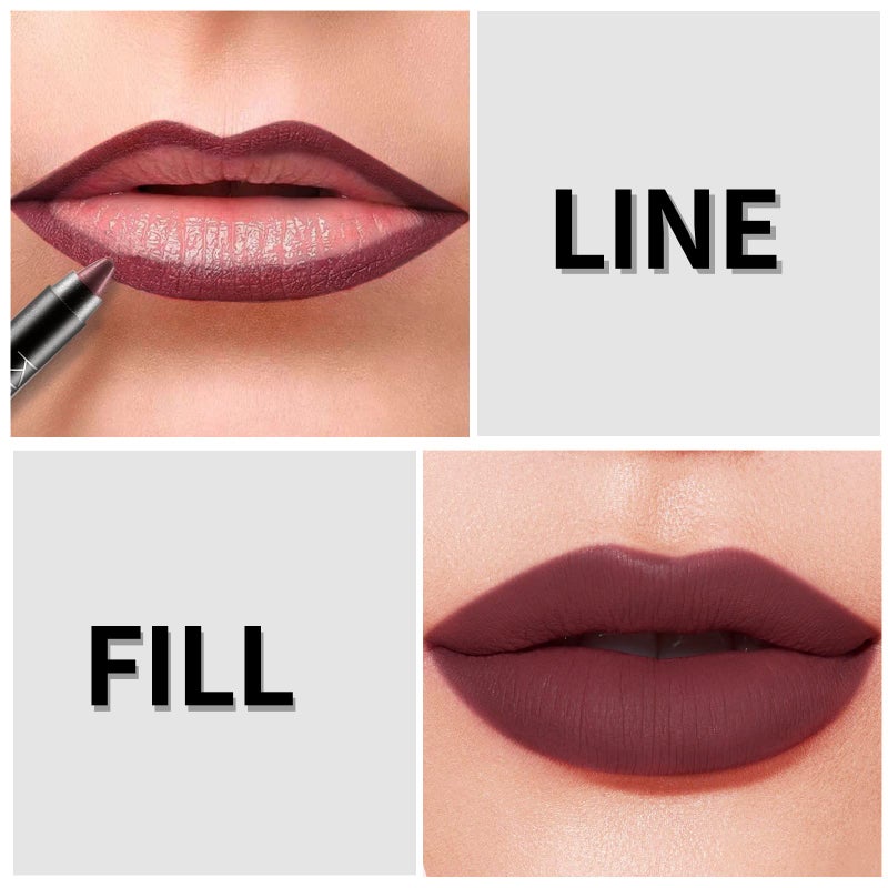 Boobeen Matte Lipstick Pencil Lip Crayon Stick Matte Velvet Lipgloss Creamy Lip Liner Full Coverage High Pigment Waterproof Non-Fade Lipstick for Women, Matte Lip Stain with Smooth Makeup - Image 2