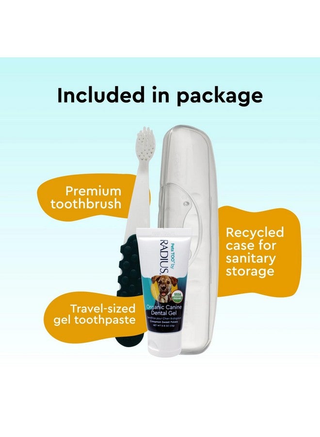 Radius USDA Organic Dental Solutions All Ages Dog Dental Kit 1 Unit, 1 Dog Toothbrush, 1 0.8oz Toothpaste, & 1 Travel Case, Firm Bristle & Non Toxic Toothpaste for Dogs - Image 5