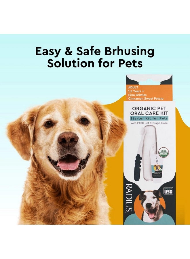 Radius USDA Organic Dental Solutions All Ages Dog Dental Kit 1 Unit, 1 Dog Toothbrush, 1 0.8oz Toothpaste, & 1 Travel Case, Firm Bristle & Non Toxic Toothpaste for Dogs - Image 2