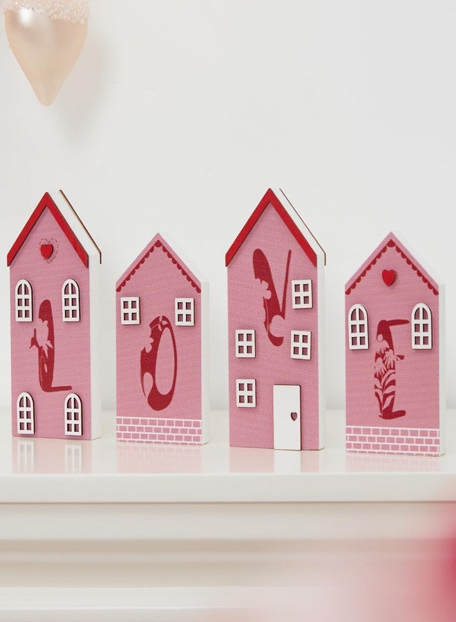 DN DECONATION Reversible House Decor - Valentine & Home Love Wooden Blocks for Tiered Tray Table Wedding Gift Farmhouse Decor - Image 3