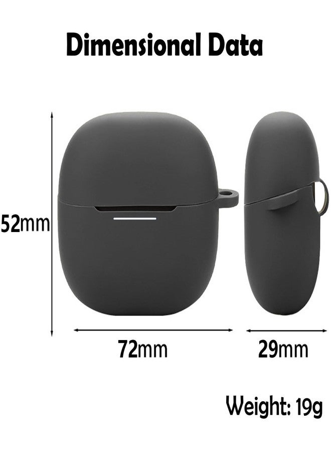 إيزي بي [عبوة من قطعتين] حافظة easyBee متوافقة مع سماعات Xiaomi Redmi Buds 6 Pro، مزودة بحزامين مضادين للضياع، مصنوعة من السيليكون السائل، حافظة واقية مقاومة للصدمات، حقيبة سماعات بلوتوث - أسود وأزرق - Image 4