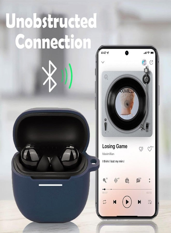 إيزي بي [عبوة من قطعتين] حافظة easyBee متوافقة مع سماعات Xiaomi Redmi Buds 6 Pro، مزودة بحزامين مضادين للضياع، مصنوعة من السيليكون السائل، حافظة واقية مقاومة للصدمات، حقيبة سماعات بلوتوث - أسود وأزرق - Image 5