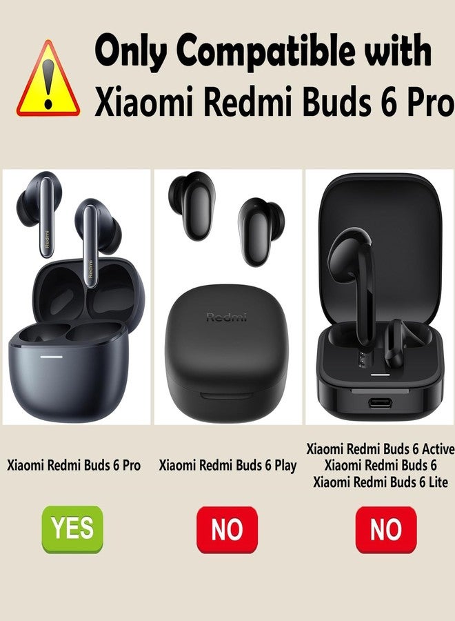 إيزي بي [عبوة من قطعتين] حافظة easyBee متوافقة مع سماعات Xiaomi Redmi Buds 6 Pro، مزودة بحزامين مضادين للضياع، مصنوعة من السيليكون السائل، حافظة واقية مقاومة للصدمات، حقيبة سماعات بلوتوث - أسود وأزرق - Image 2