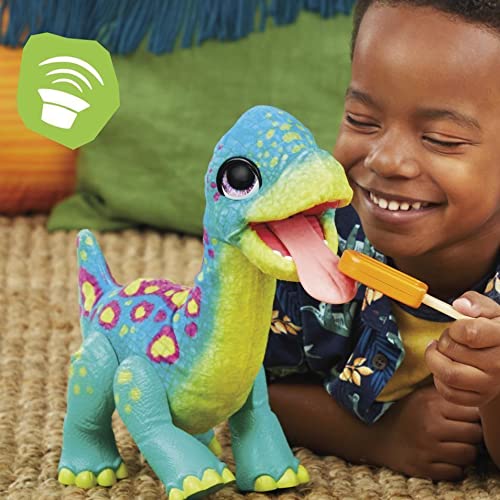 FurReal Snackin' Sam The Bronto, Interactive Pets, 40+ Sounds and Reactions, Electronic Pets, Plush Dinosaur Toys for 4 Year Old Girls and Boys - Image 3