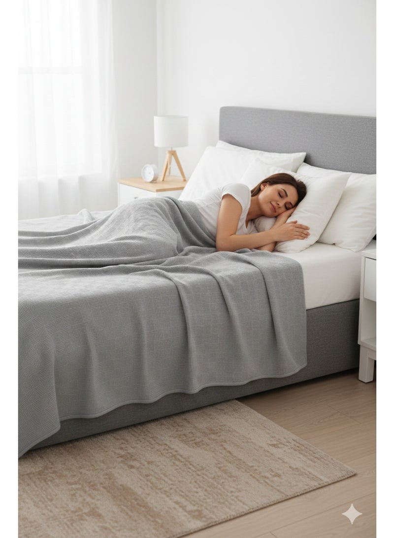 Nile Weave Elegant Egyptian Cotton Leno Throw Blanket – ultra-soft, lightweight, and beautifully crafted. Enjoy luxurious comfort, breathable warmth, and timeless sophistication in any room. - Image 3
