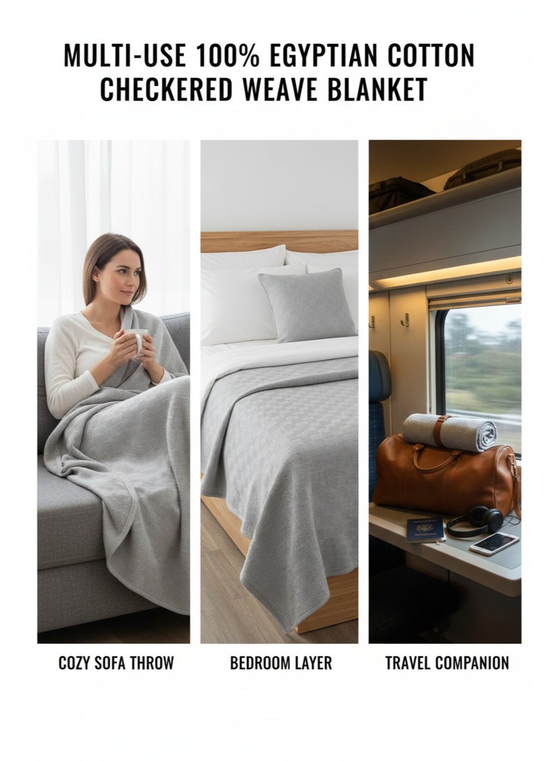 Nile Weave Elegant Egyptian Cotton Leno Throw Blanket – ultra-soft, lightweight, and beautifully crafted. Enjoy luxurious comfort, breathable warmth, and timeless sophistication in any room. - Image 4
