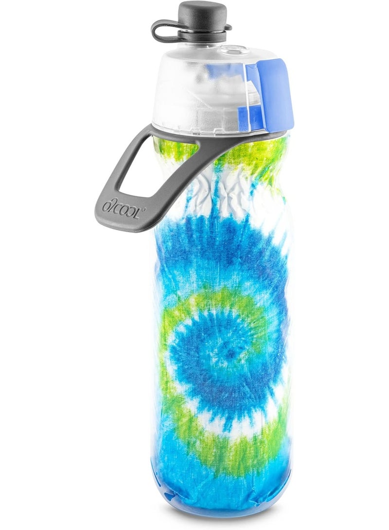 أو2 كول O2COOL زجاجة ماء بتقنية الرش والشرب 2 في 1 فوهة مانعة للتسرب تصميم تاي داي أزرق للاستخدام الرياضي والسفر والترفيه - Image 1