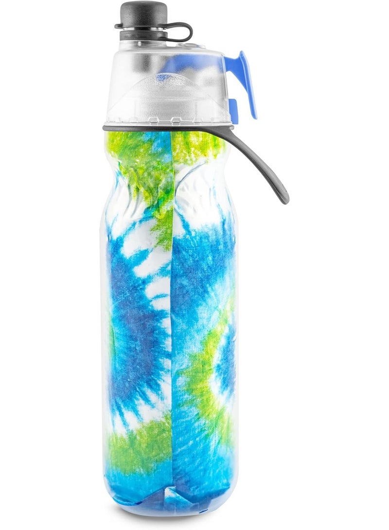 أو2 كول O2COOL زجاجة ماء بتقنية الرش والشرب 2 في 1 فوهة مانعة للتسرب تصميم تاي داي أزرق للاستخدام الرياضي والسفر والترفيه - Image 2