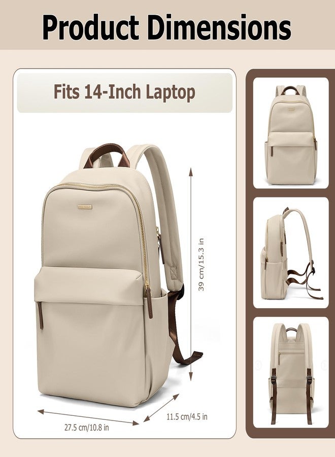 GOLF QUALITY Laptop Backpack for Women Fit 14 Inch Stylish Daypack Notebook Travel Work Commuter Casual Daypack Backpack Purse for Women Travel Business (Apricot) - Image 2