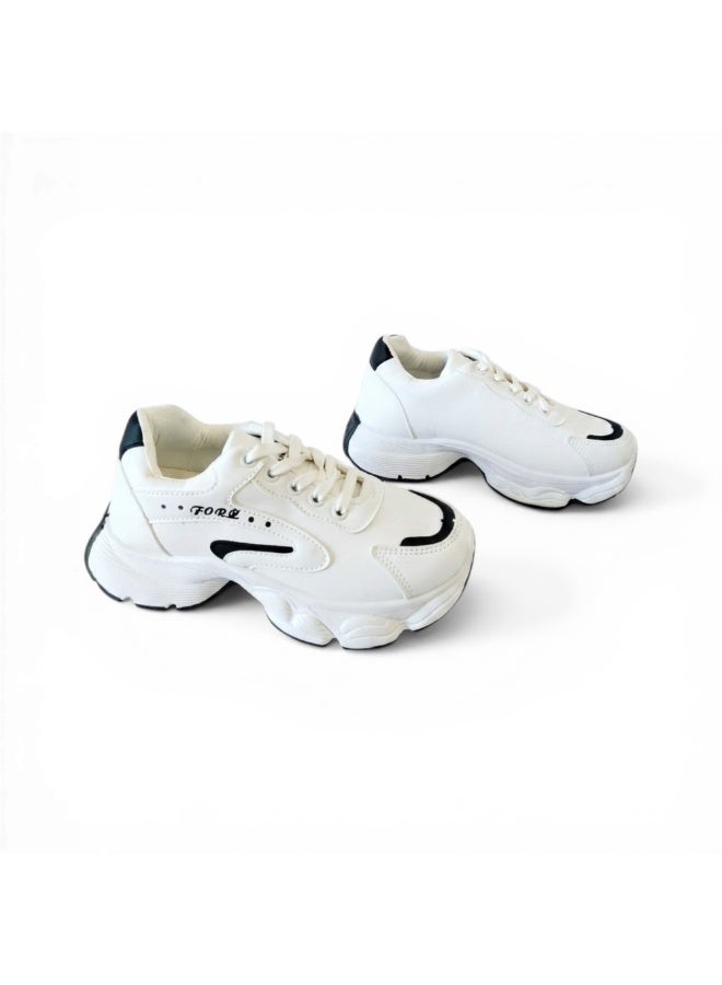 فيبراندا كوتشي نسائي أنيق بتصميم عصري يمنحك مظهرًا شبابيًا L-7-ابيض&اسود - Image 2