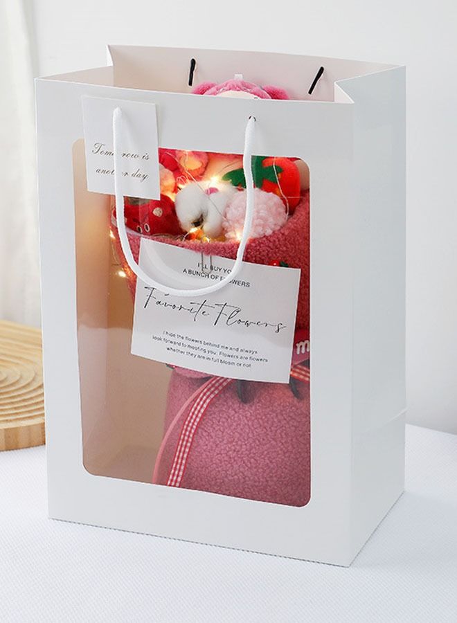 Strawberrybear Lotso Cute Romantic Plush Toy Bouquet with LED Lights - Perfect Gift for Special Occasions,girl,birthday gift,friend 35*18cm  - Image 4