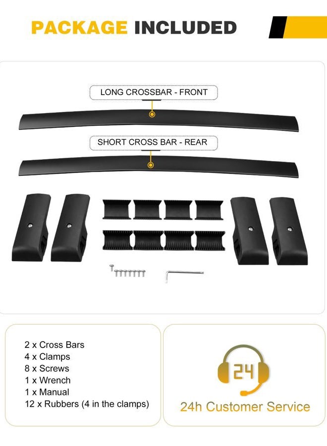 EZREXPM Cross Bars Roof Rack Fit for 2014-2023 Subaru Forester / 2013-2023 XV Crosstrek / 2012-2019 Impreza Cargo Carrier with Raised Side Rails - Image 3