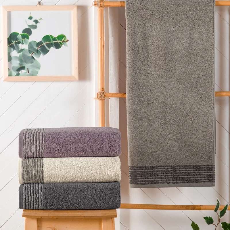 شافر Line Dobby Towel 70X140 Cm-Grey
