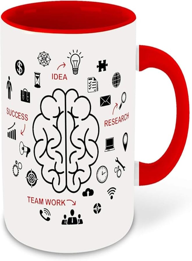 ella - Team Work Motivational Quotes Red Inner Colour Milk (M4)