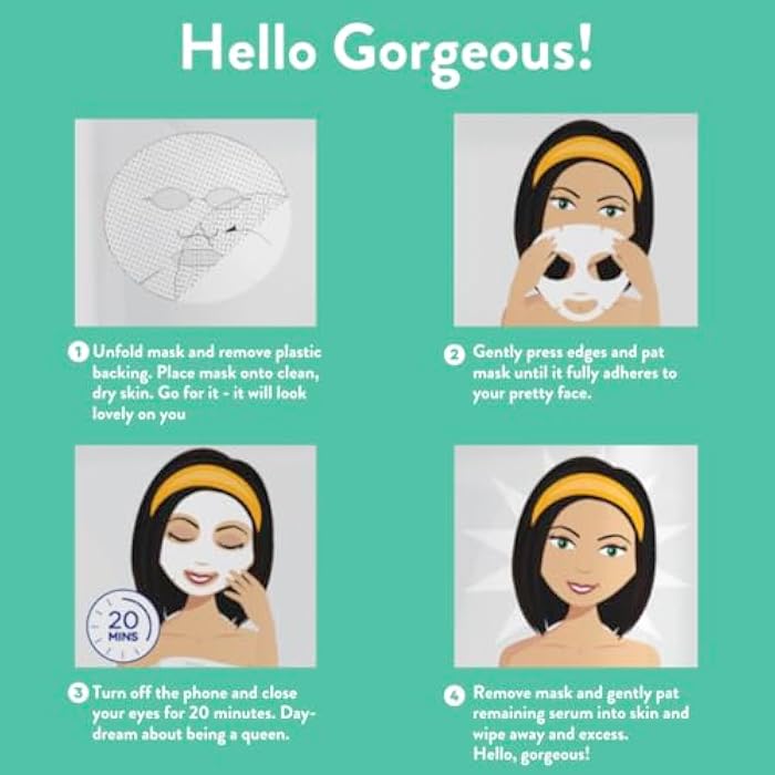 MISS SPA Face Mask Skin Care, Facial Sheet Mask for Women, Hydrating Moisturizing Skin Care Products, Anti-aging Face Mask, Dermatologsit Tested, 4 Pack (Hydrate, 24K Gold, Glow, Platinum Sheet Mask) - Image 3