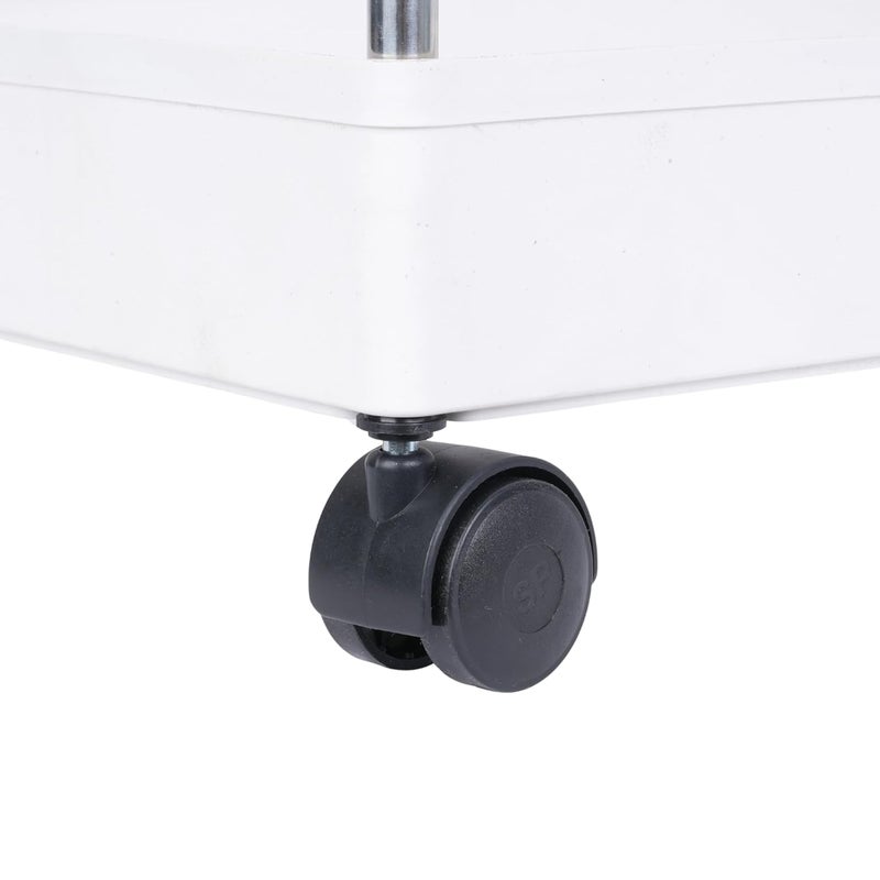 PULSBERY رف مطبخ بلاستيكي PULSBERY 3 خطوات للاستخدام في المطبخ والمكتب سلة للفواكه والبصل والبطاطس والخضروات صينية منزلية بيضاء 3 طبقات - Image 5