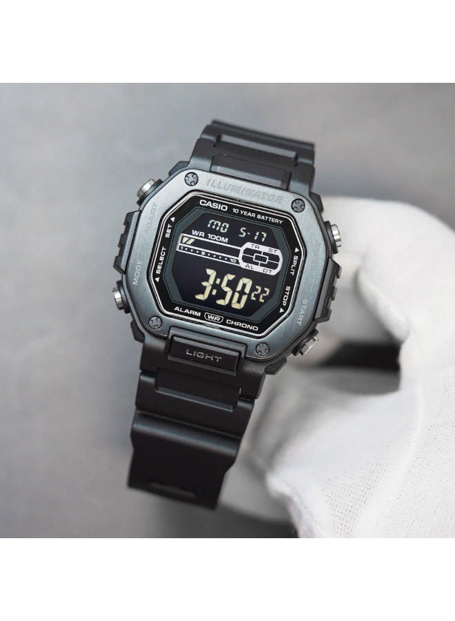 Casio MWD-110HB-1BVDF Men’s Analog Watch – Black Dial, Black Resin Strap, Water Resistant, Date Display - Image 2