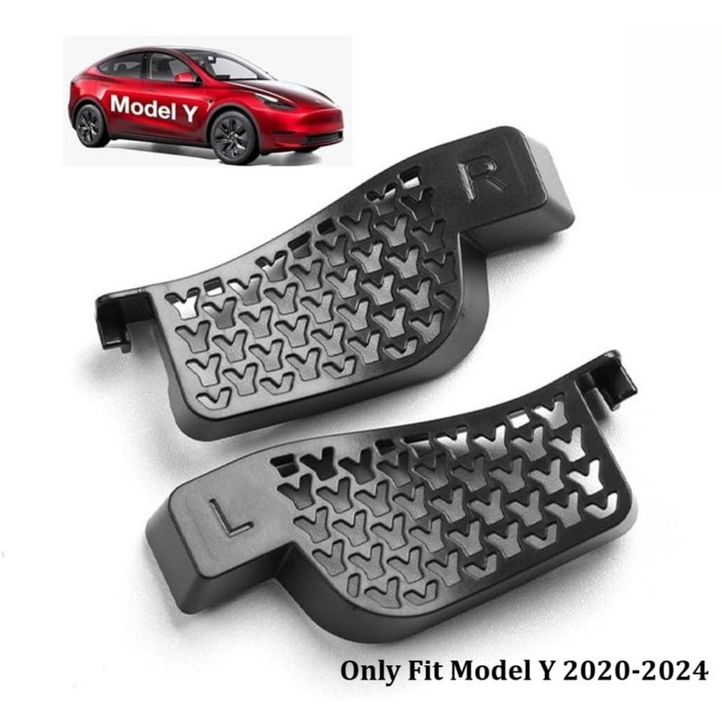 2pcs Black Hood Water Drain Grille Compatible With Tesla Model Y 2020-2024 Anti-Clogging Front Trunk Water Channel Net Protects Against Leaves Debris Durable Polypropylene - Image 1