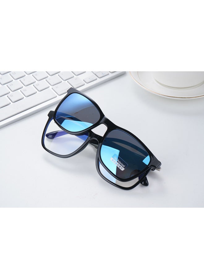 Smart Glasses GS05 Bluetooth Glasses Magnetic Sunglasses Driving Calls Listening To Songs Anti-ultraviolet Anti-blue Light-Color:Blue  - Image 1