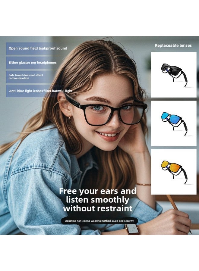 Smart Glasses GS05 Bluetooth Glasses Magnetic Sunglasses Driving Calls Listening To Songs Anti-ultraviolet Anti-blue Light-Color:Blue  - Image 4