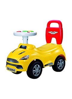 Galaxy Toys سيارة رياضية للأطفال - عجلة قيادة تفاعلية مع أضواء وأصوات، ممتعة داخلية وخارجية، لعبة دفع للركوب للأطفال الذين تتراوح أعمارهم بين 1-3 سنوات | صفراء  - Image 3