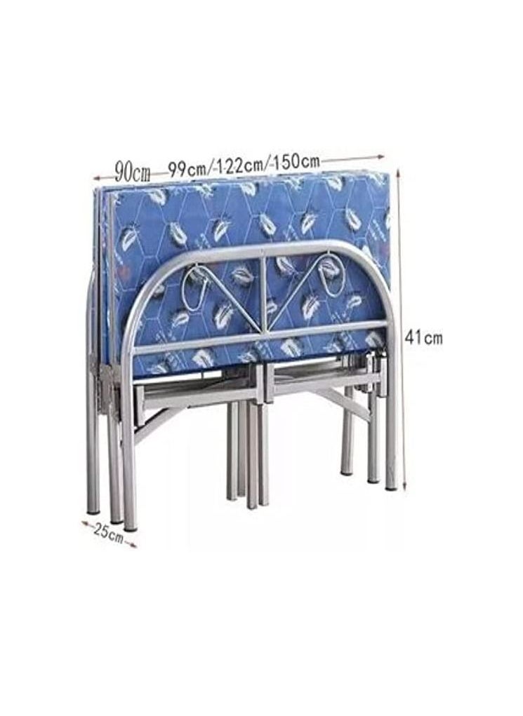 SULSHA Folding Bed Single Metal Build, Blue - 190(L) x 90(W) cm  - Image 4