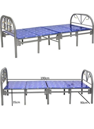 Folding Bed Single Metal Build, Blue - 190(L) x 90(W) cm - pzsku/Z56BD10C6DD077FCDF3D0Z/45/_/1659438973/e14ad6cf-cc96-4f1f-a18a-7f80ca8d1919