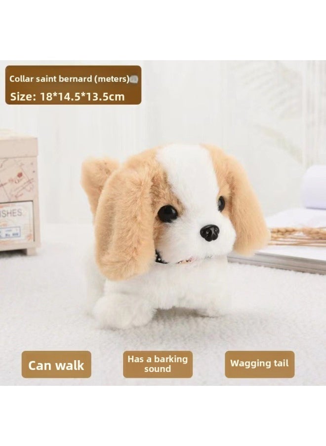 Children's Toy Dogs Can Walk And Call Babies Simulation Electric Plush Dogs Adorable Boys And Girls Li Xue-Color:Santa Nano-Specifications:Battery Model [ordinary Battery + Traction Rope + Bell]  - Image 1
