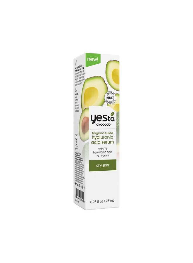 Yes To Avocado Fragrancefree Hyaluronic Acid Serum Deeply Nourishing Formula Helps Attract & Infuse Dry Parched Skin With Moisture & Omega3 Fatty Acids Natural Vegan & Cruelty Free 0.95 Fl Oz - Image 4