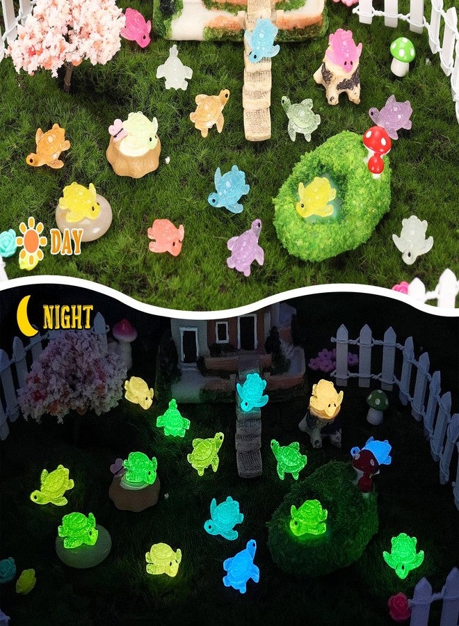 VICROIC 60 PCS Mini Resin Sea Turtle, Luminous Miniature Turtle Figurines, Tiny Sea Turtles Glow in The Dark for Dollhouse, Aquarium, Party Fillers, Cake Decorations, Fairy Garden Landscape - Image 4