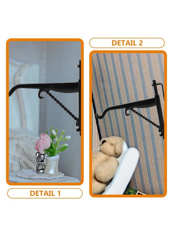 ifundom 6pcs Christmas Dollhouse Hook Dollhouse Light Bracket Dollhouse Plant Bracket Dollhouse Metal Wall Art Miniature Coat Rack Mini House Hooks Mini Plant Supports Alloy Lantern Hanger - Image 4